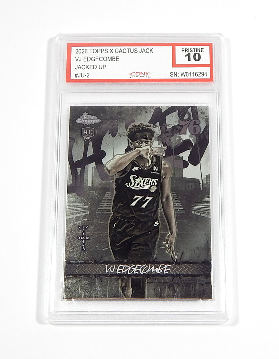 2025-26 Topps x Cactus Jack Jacked Up VJ Edgecombe RC #JU-2 IGC 10