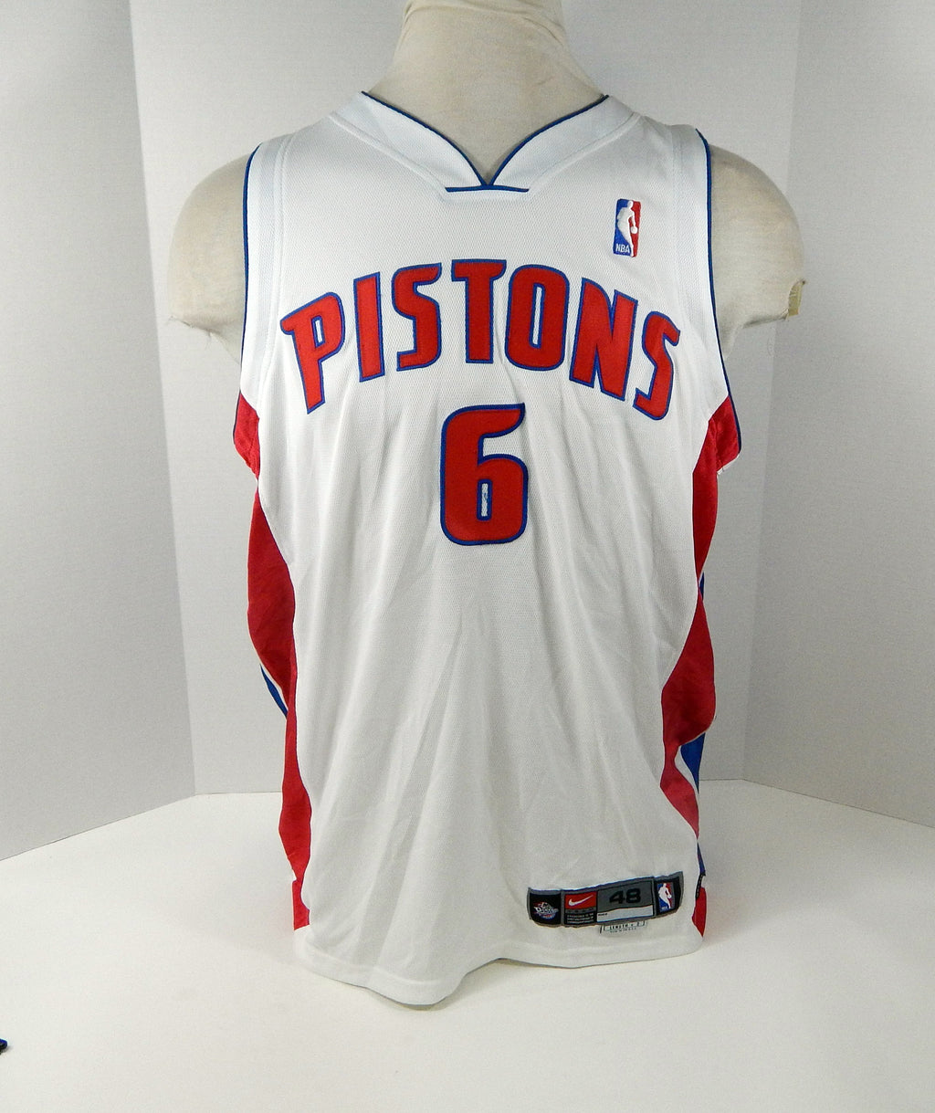 Detroit Pistons Chris Garner #6 Game Issued White Jersey 48 DP50499