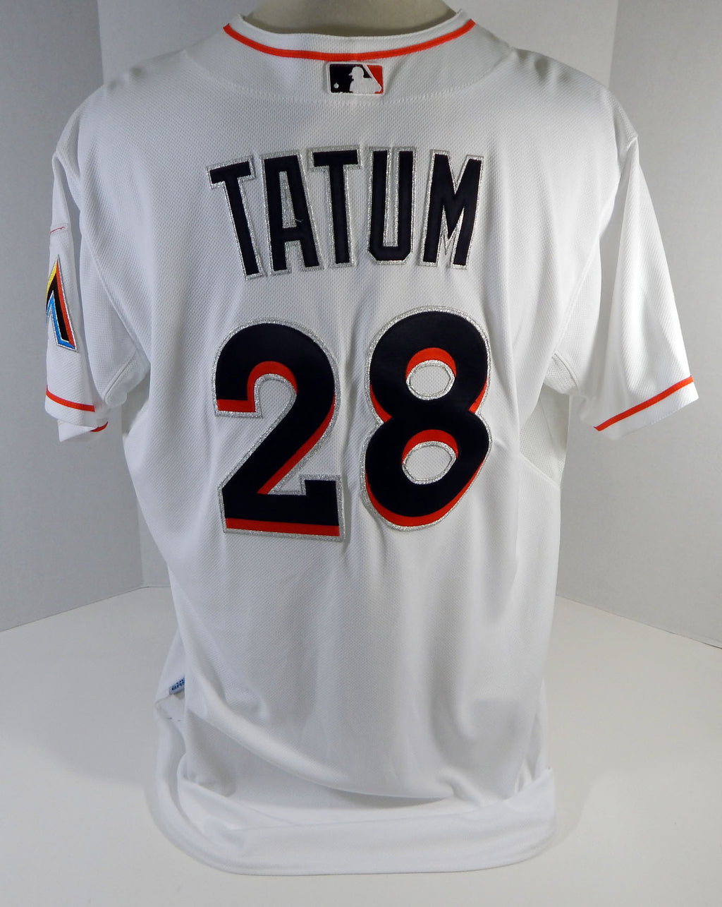 2013 Miami Marlins Craig Tatum #28 Game Issued White Jersey Ex Spring Training 7 Pic2