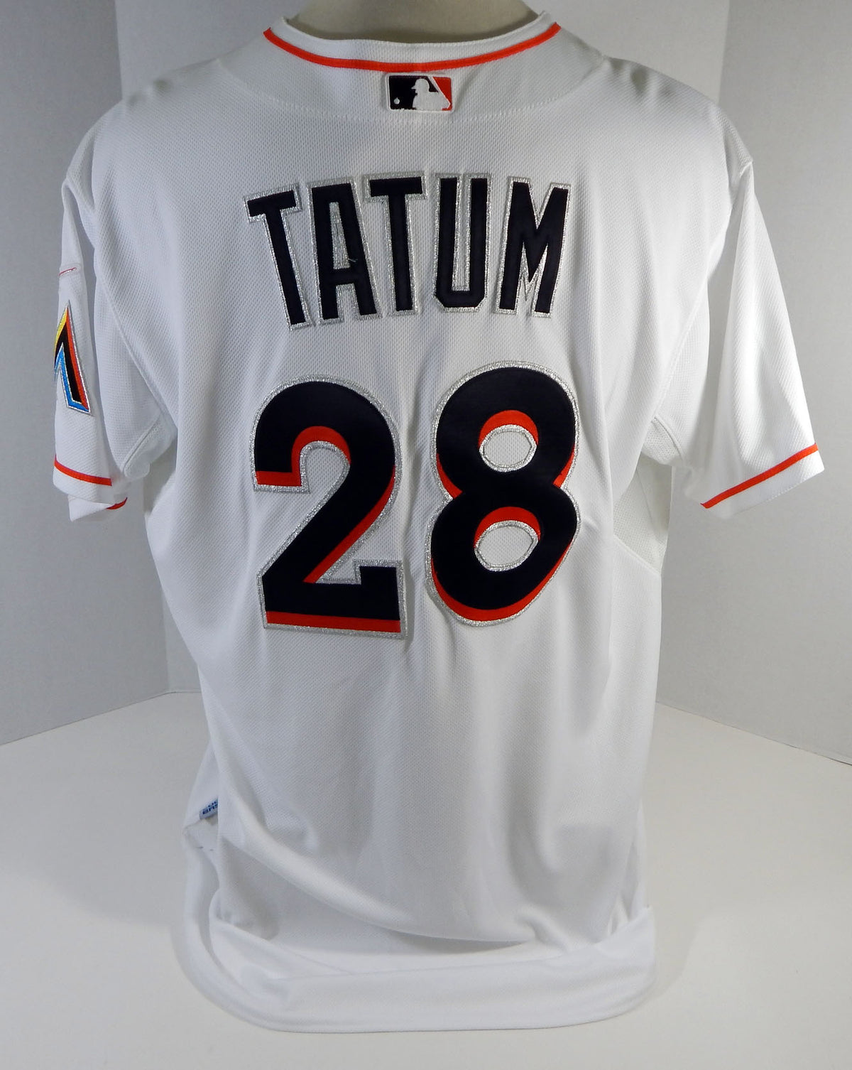 2013 Miami Marlins Craig Tatum #28 Game Issued White Jersey Ex Spring Training 7 Pic2