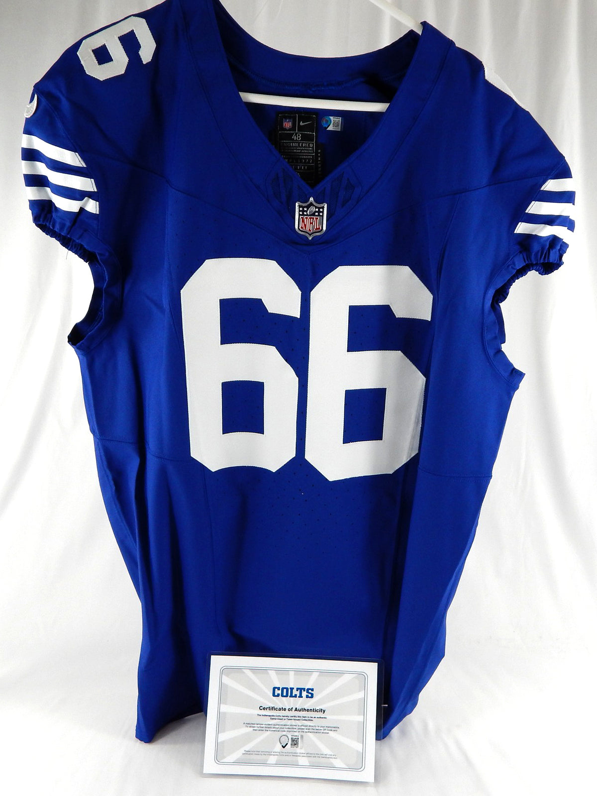 2023 Indianapolis Colts Lewis Kidd #66 Game Issued Blue Jersey 48 909