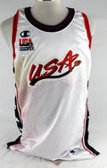 1996-97 Team USA Basketball Blank Game Issued White Jersey 46 061