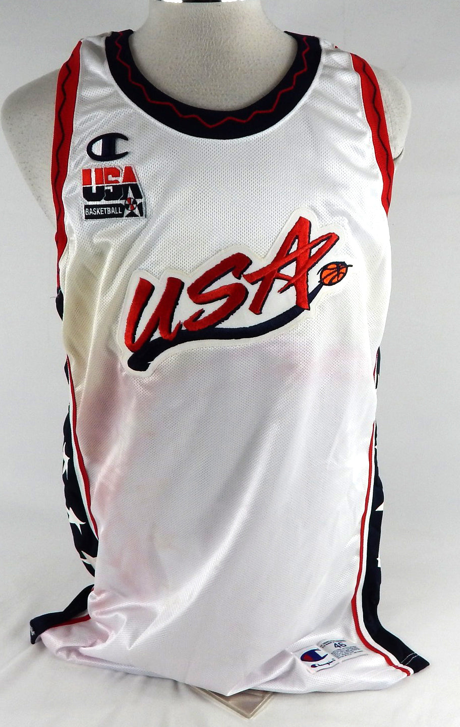 1996-97 Team USA Basketball Blank Game Issued White Jersey 46 061