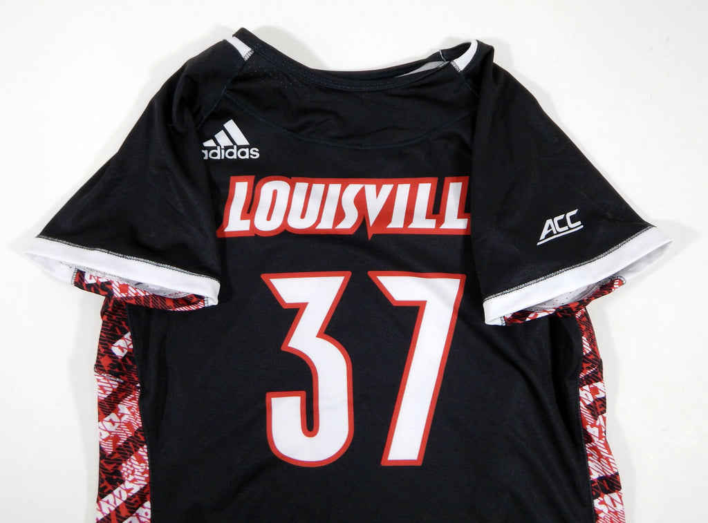 Womens Uni of Louisville Cardinals #37 Game Used Black Jersey Lacrosse M DP03665 Pic2