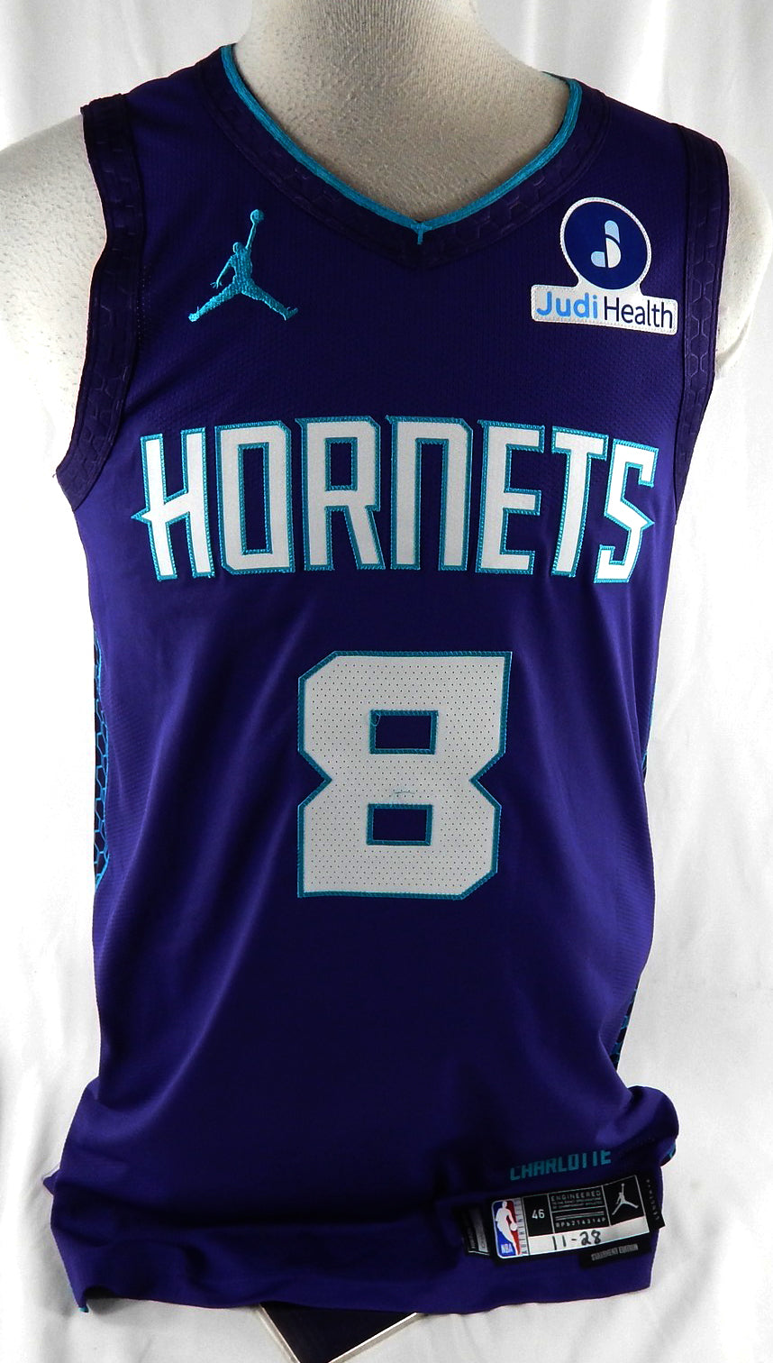 2025-26 Charlotte Hornets Collin Sexton #8 Game Used Purple Jersey Statement 21