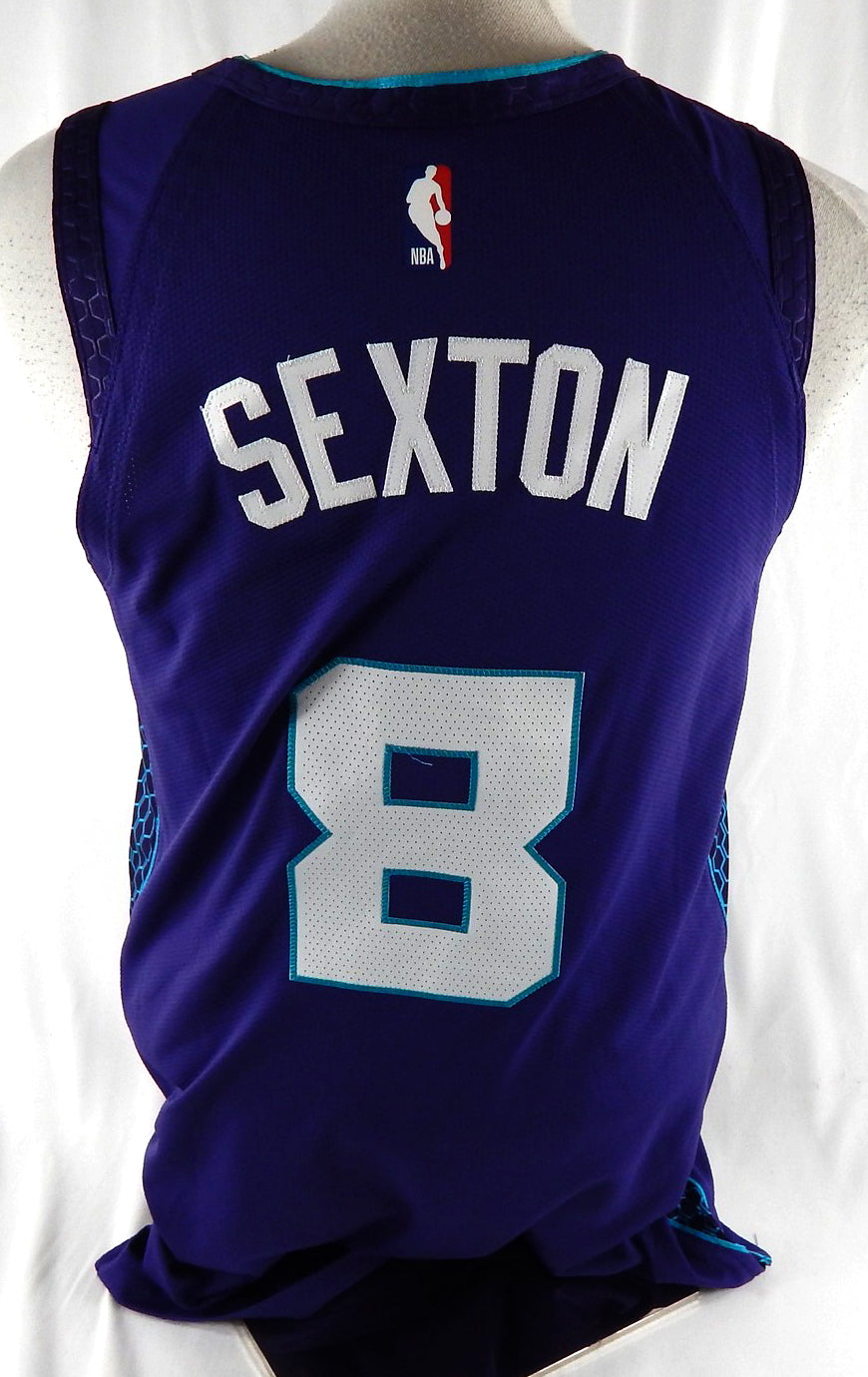 2025-26 Charlotte Hornets Collin Sexton #8 Game Used Purple Jersey Statement 21 Pic2