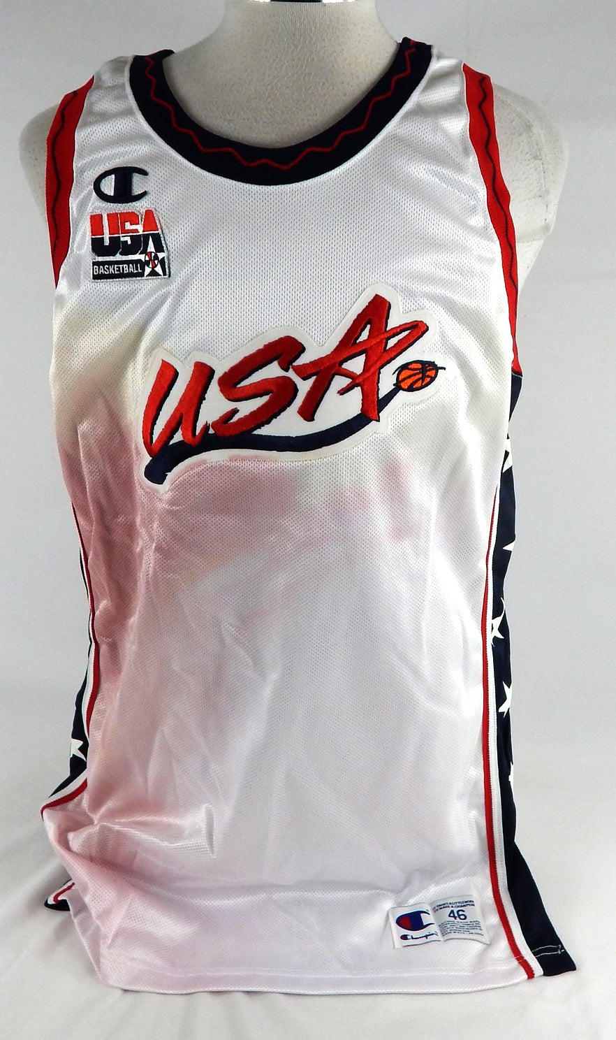 1996-97 Team USA Basketball Blank Game Issued White Jersey 46 063