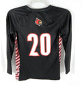 Womens Uni of Louisville Cardinals #20 Game Used LS Black Jersey Lacrosse L 673