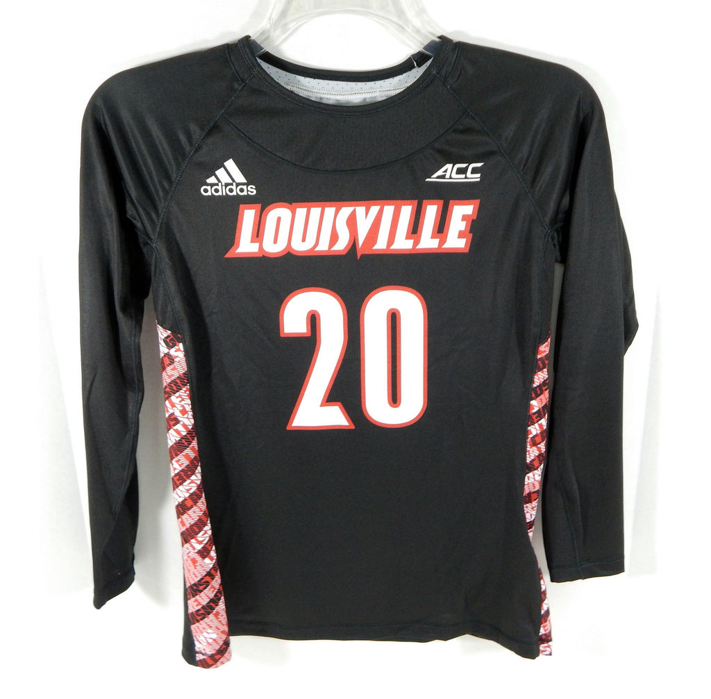 Womens Uni of Louisville Cardinals #20 Game Used LS Black Jersey Lacrosse L 673 Pic2