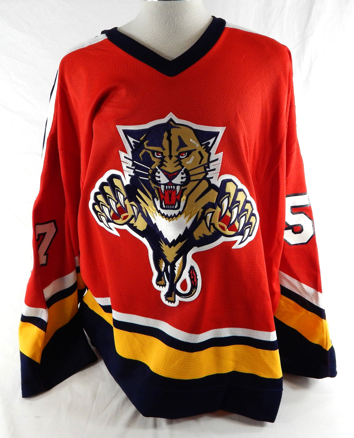 Florida Panthers Chris Ovington #57 Game Issued Red Jersey 54 739