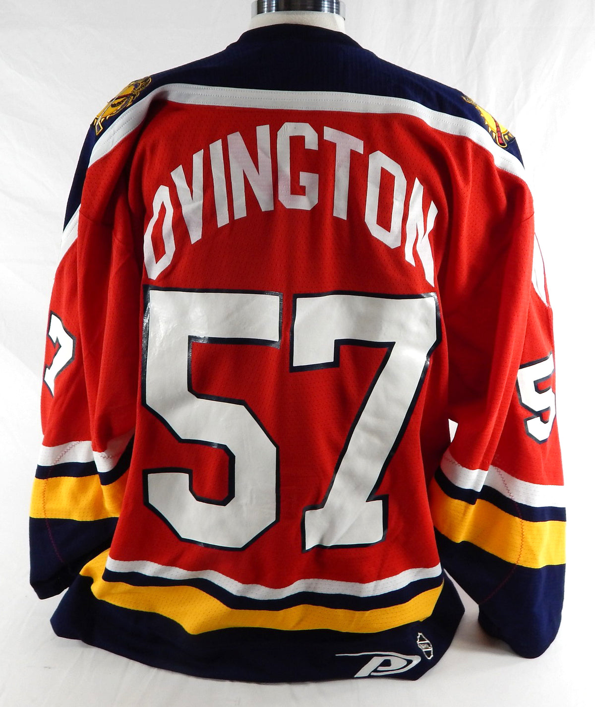 Florida Panthers Chris Ovington #57 Game Issued Red Jersey 54 739 Pic2