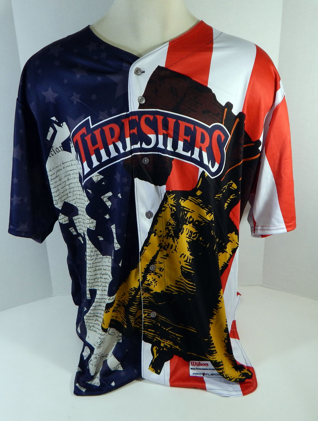 2018 Clearwater Threshers #64 Game Used Navy Jersey Independence Day Night 0 Pic2