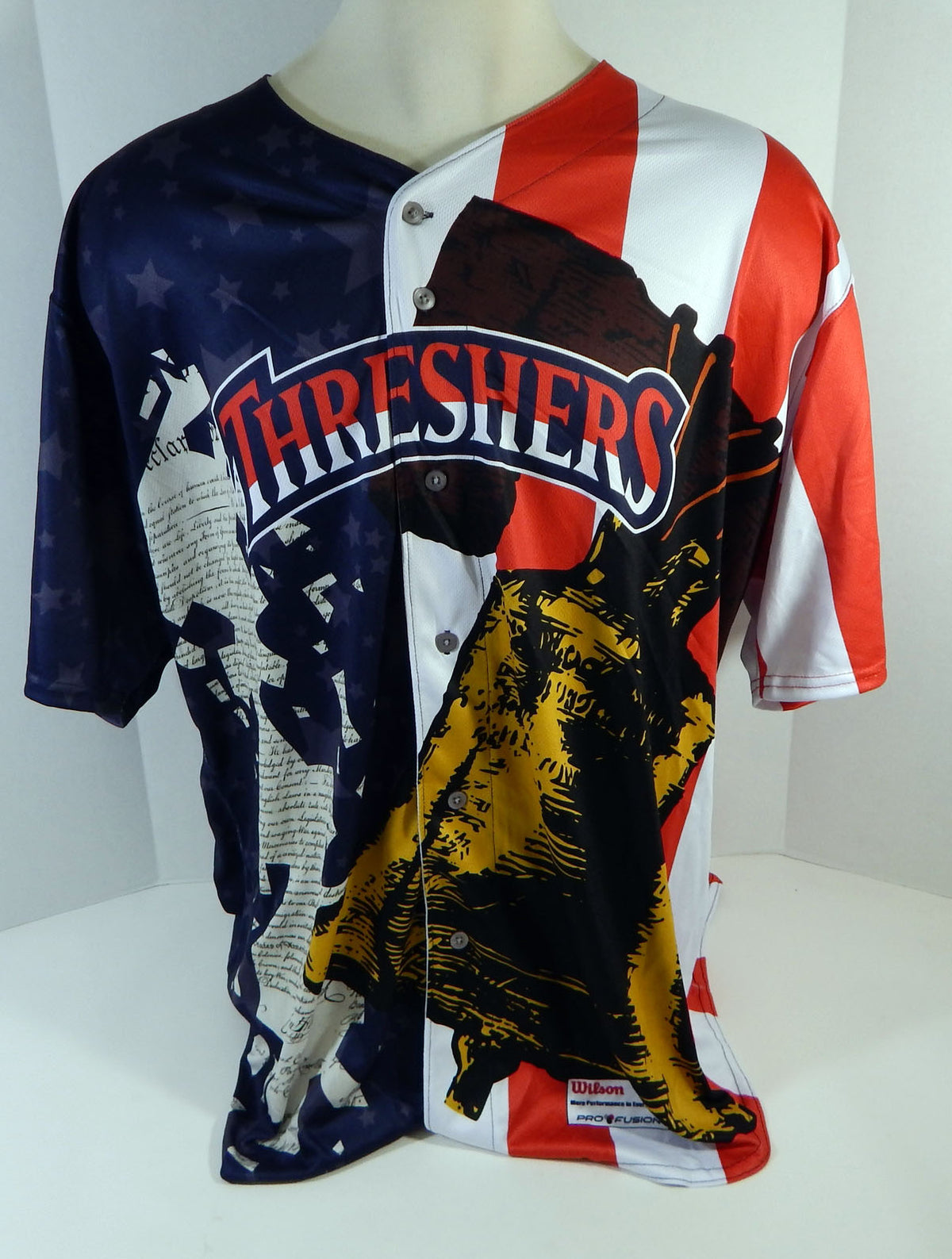 2018 Clearwater Threshers #64 Game Used Navy Jersey Independence Day Night 0 Pic2