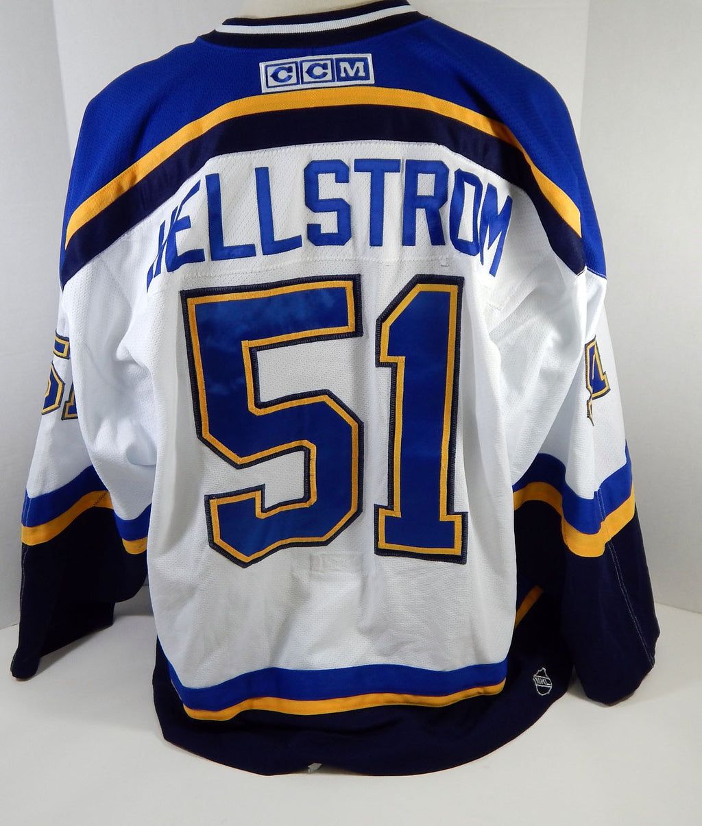 St. Louis Blues Alexander Hellstrom #51 Game Used White Jersey Traverse City 80