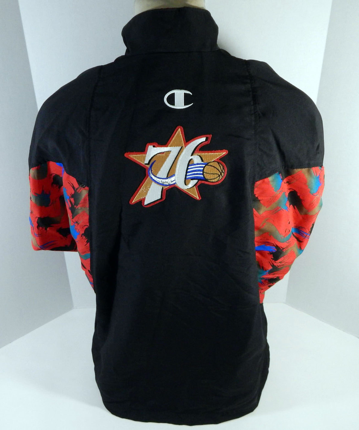 1997-98 Philadelphia 76ers Game Issued Black Warm Up Jacket 42 DP16236 Pic2