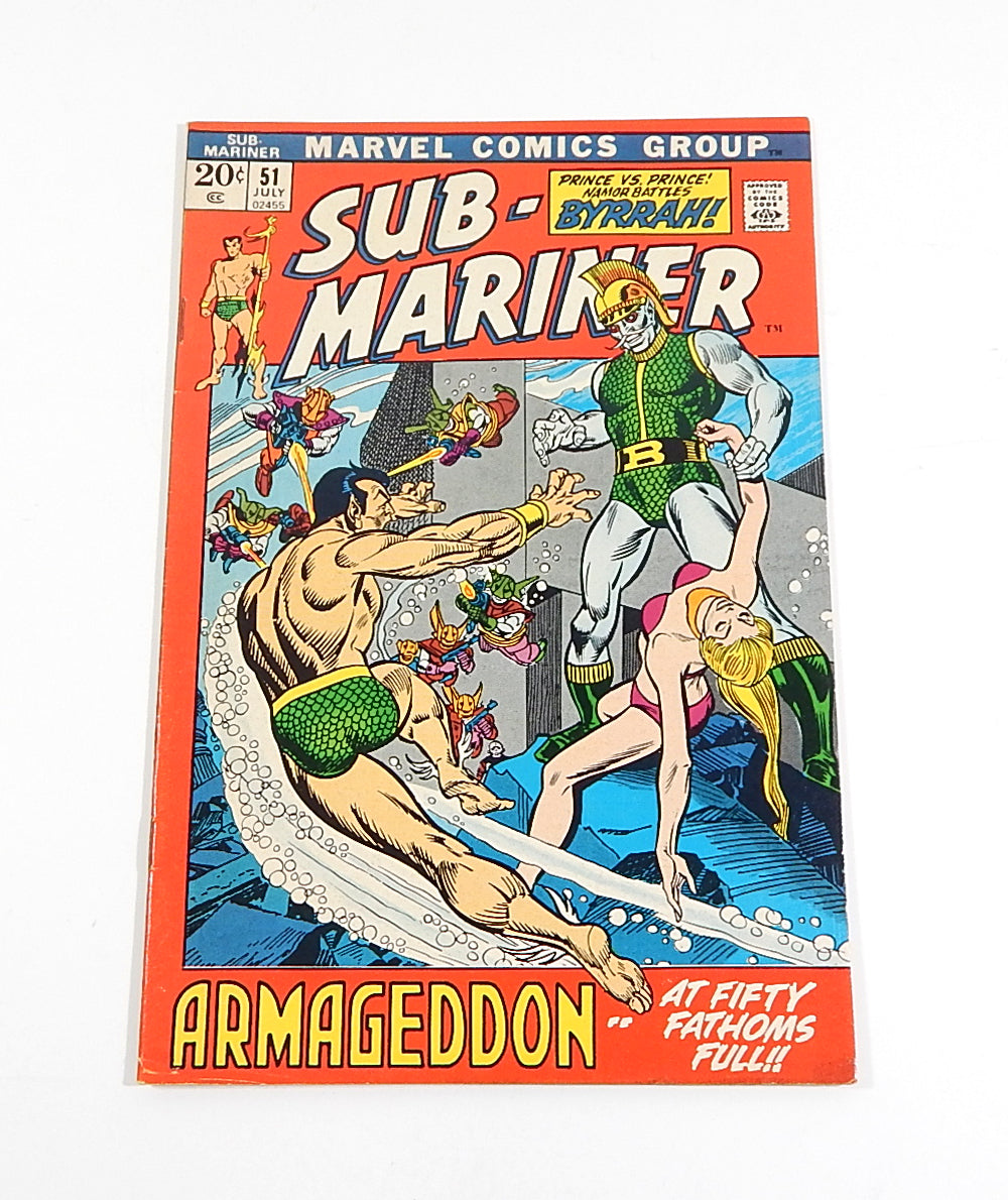 Prince Namor Sub-Mariner #51 Marvel 1972 Bronze Comic VF Namorita Bryrrah App