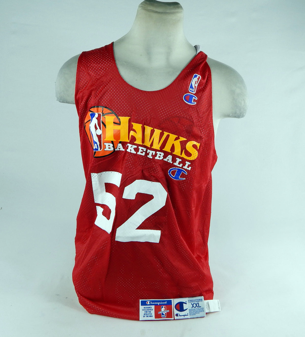 2000s Atlanta Hawks #52 Game Used Red Practice Jersey 2XL 890