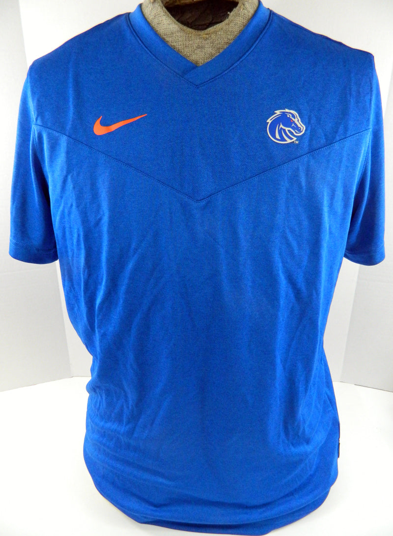 Boise State Broncos Team Issued Nike Blue Short Sleeve Shirt Size L