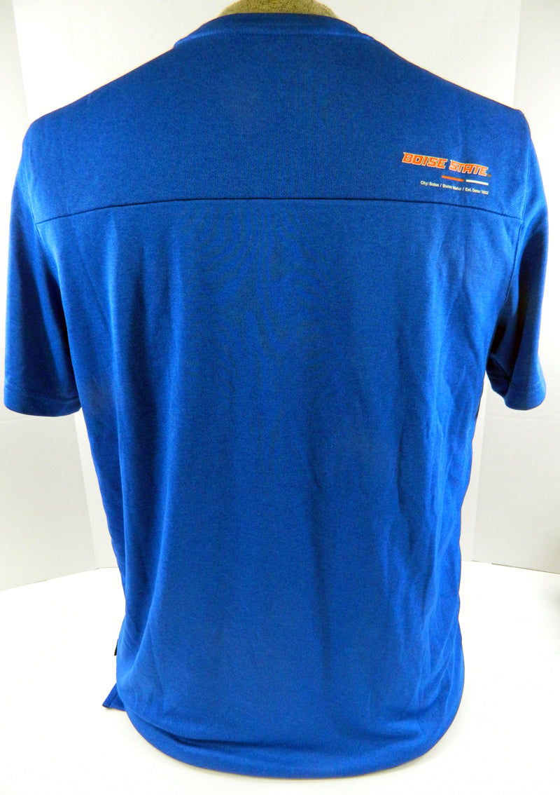 Boise State Broncos Team Issued Nike Blue Short Sleeve Shirt Size L Pic2