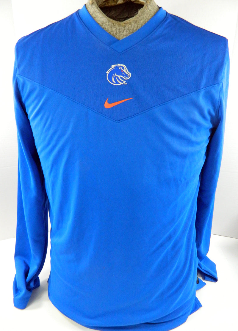 Boise State Broncos Team Issued Nike Blue Long Sleeve Shirt Size L