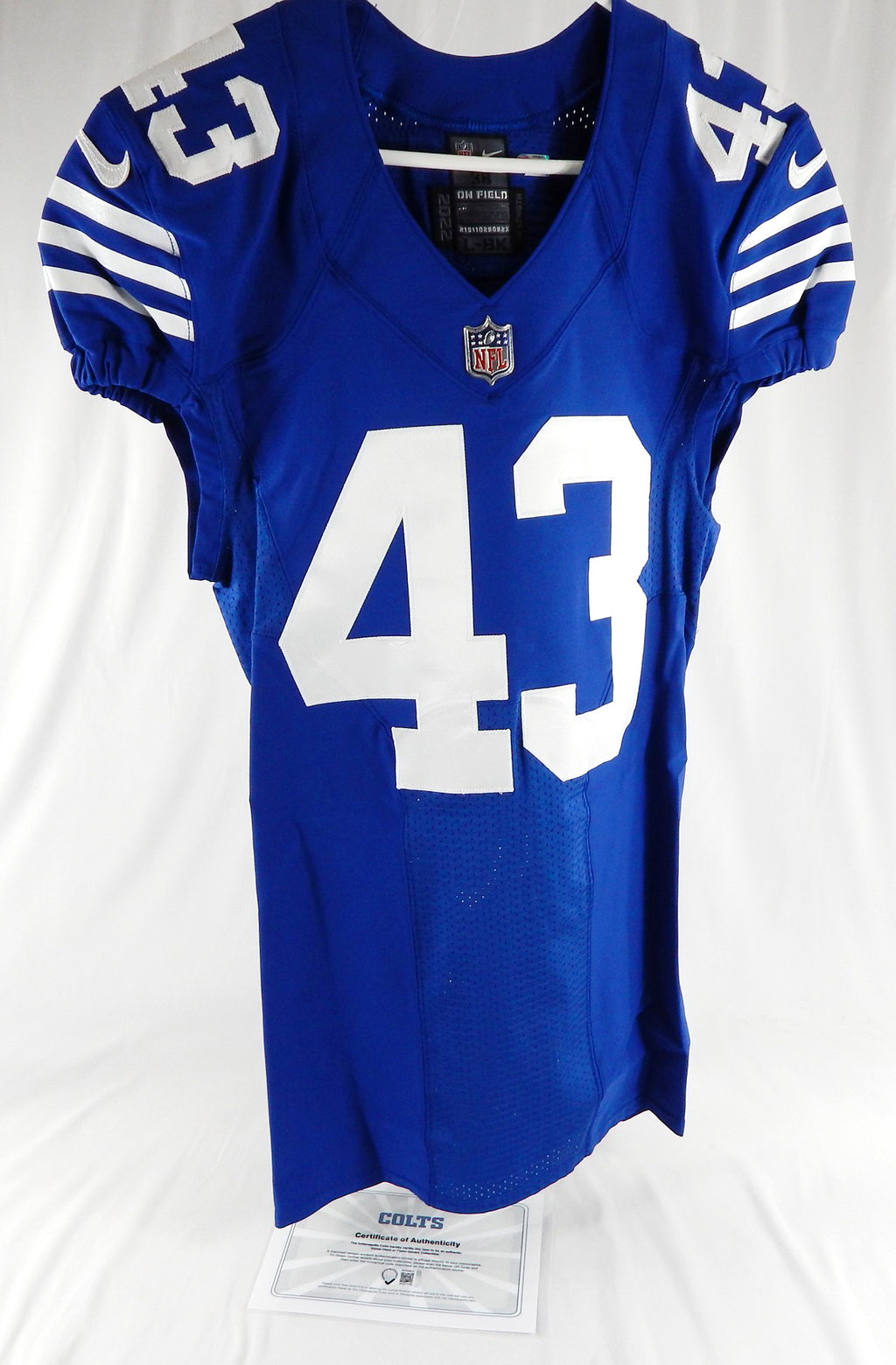2022 Indianapolis Colts Trevor Denbow #43 Game Issued Blue Jersey 38 917