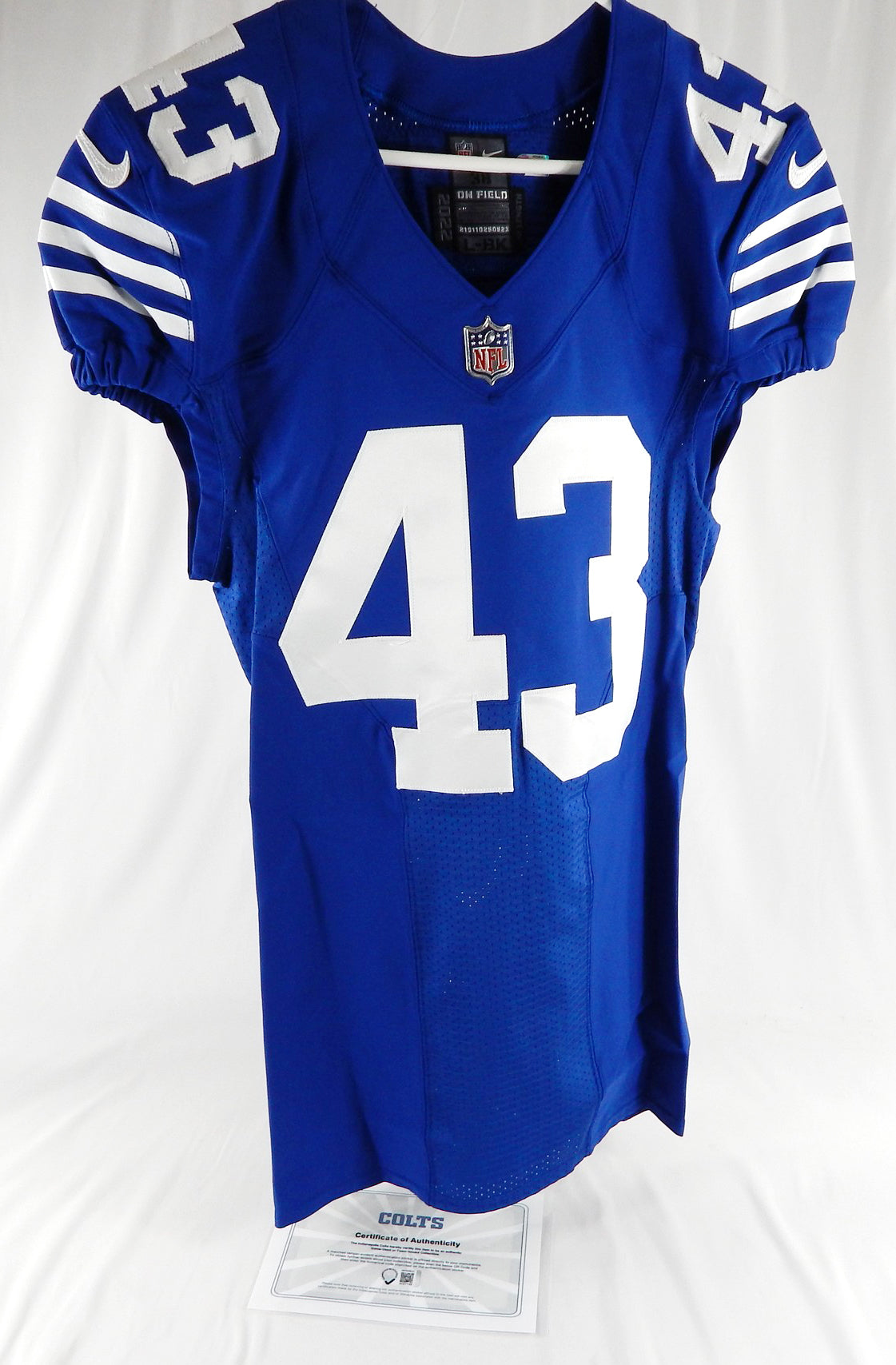 2022 Indianapolis Colts Trevor Denbow #43 Game Issued Blue Jersey 38 917