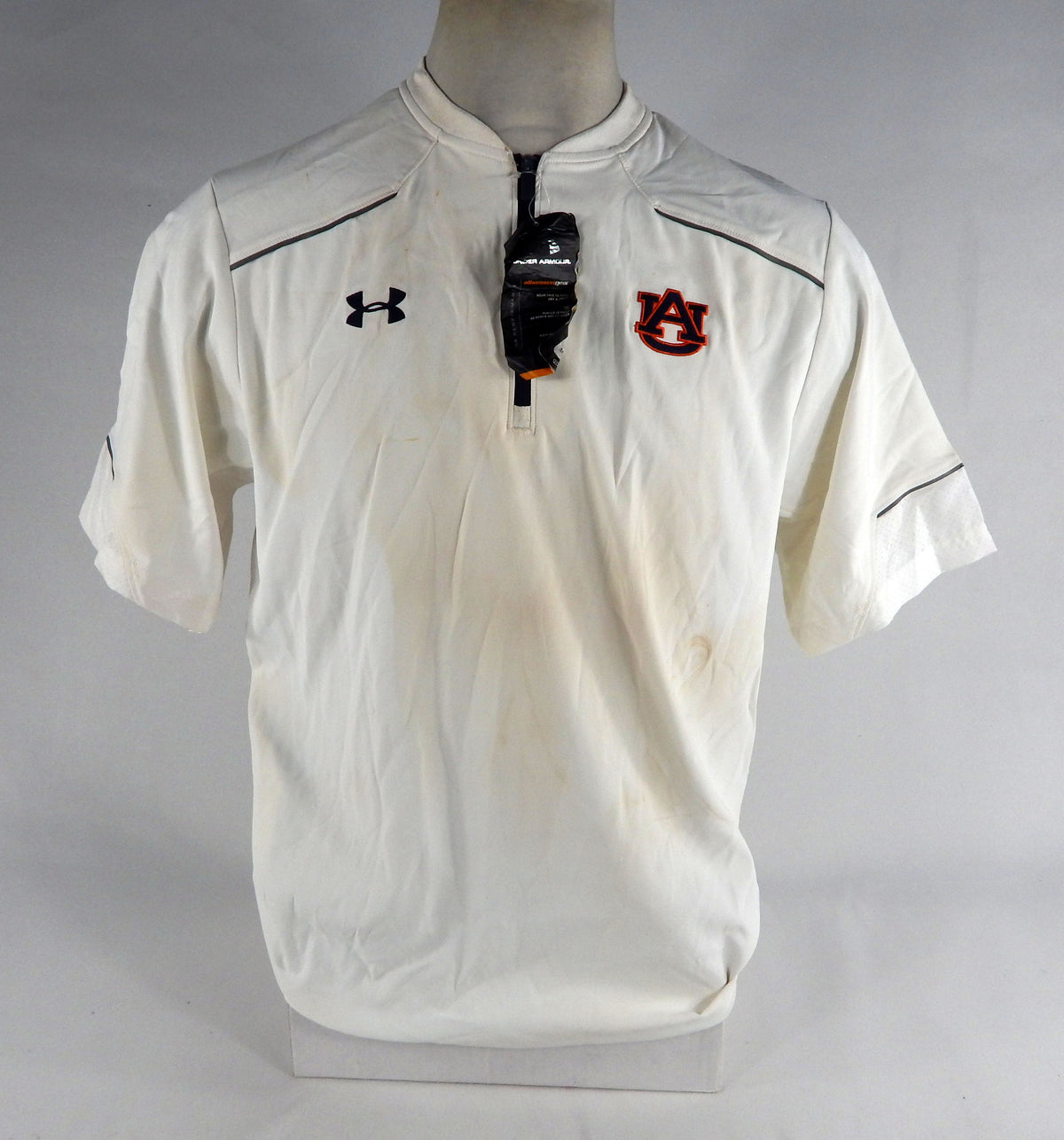 Auburn Tigers Team Issued White Pullover Sideline Fleece M DP68676