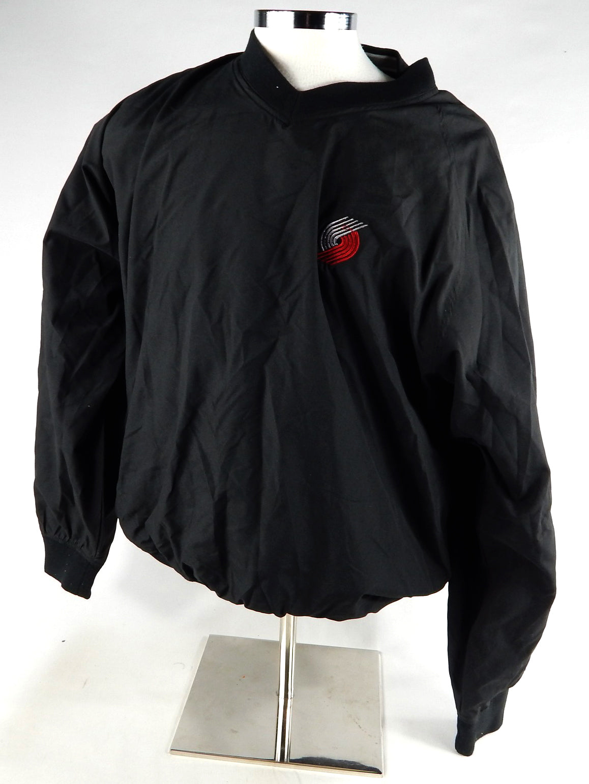 2000s Portland Trail Blazers Team Issued Black Windbreaker Pullover L 502