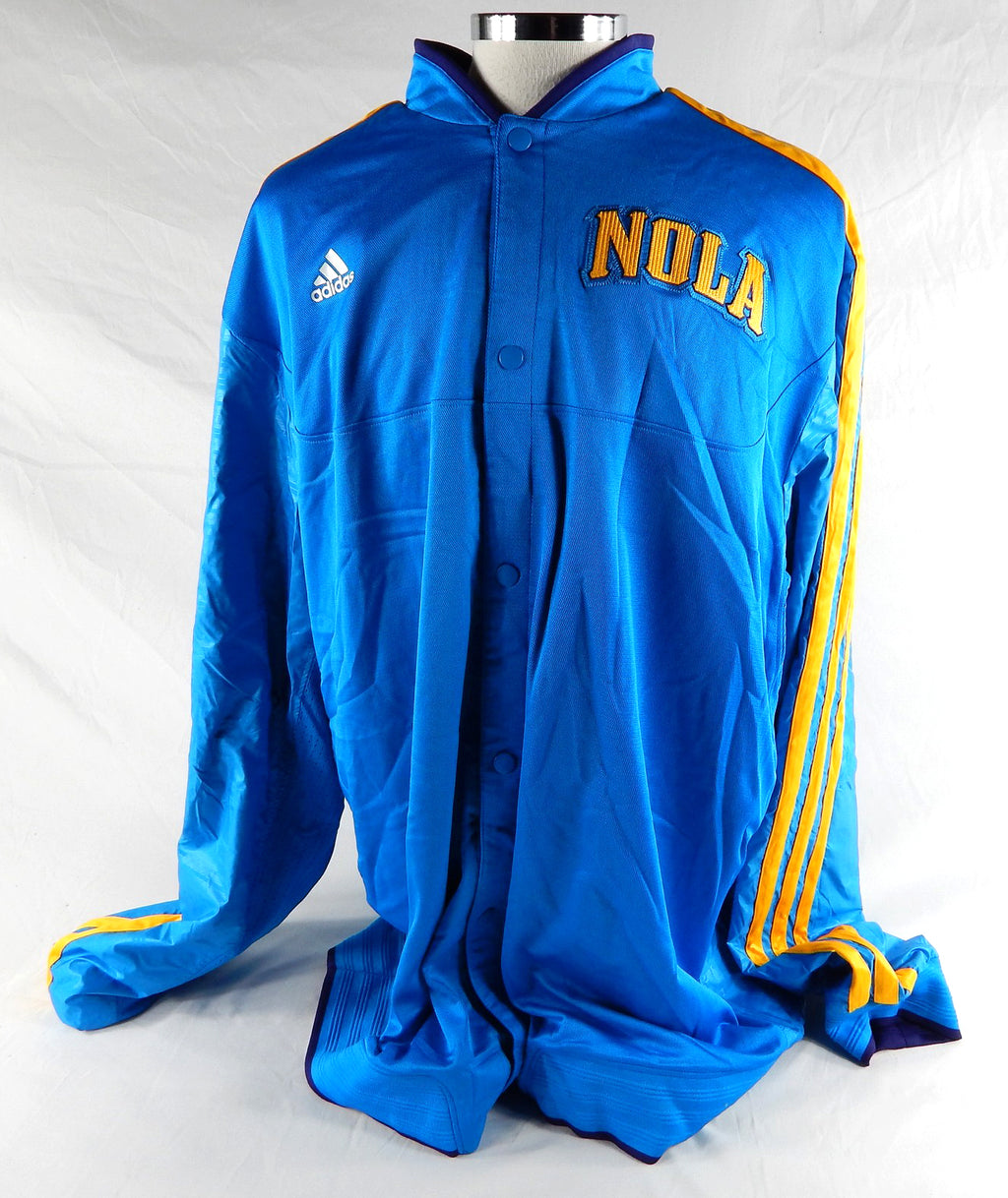 2012-13 New Orleans Hornets Robin Lopez #15 Game Used Blue Warm Up Jacket 4XL 4