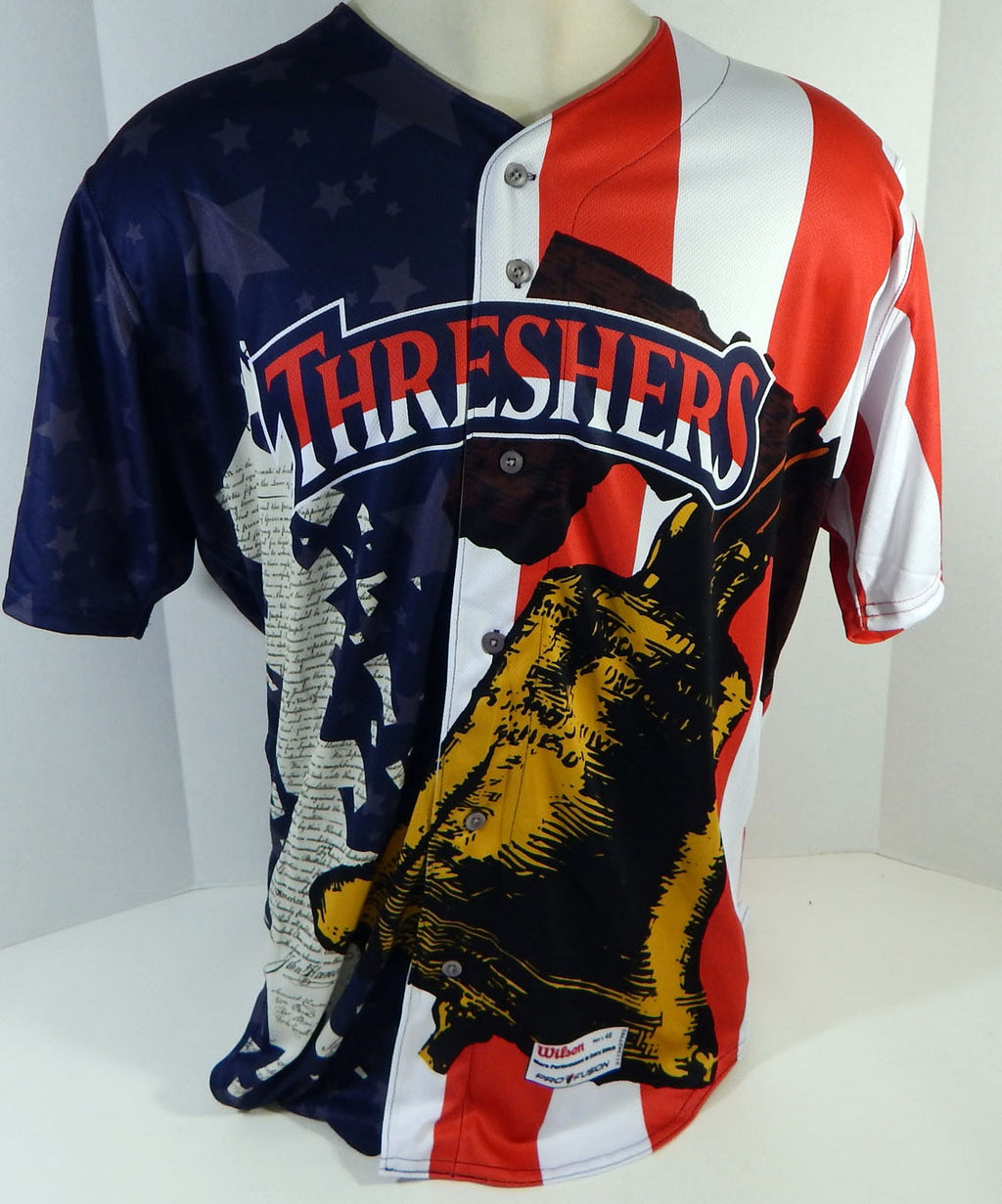 2018 Clearwater Threshers #50 Game Used Navy Jersey Independence 48 DP13170 Pic2