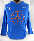 Boise State Broncos Team Issue Nike Blue Longsleeve Basketball Shirt w/ Hood XXL