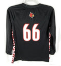Womens Uni of Louisville Cardinals #66 Game Used LS Black Jersey Lacrosse XL 692