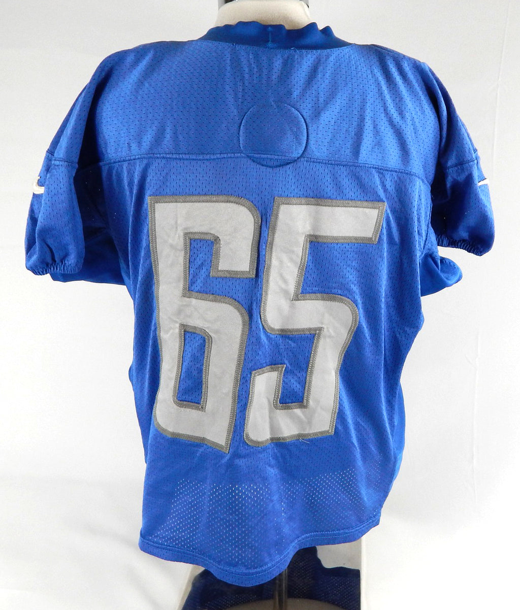 2013 Detroit Lions LaAdrian Waddle #65 Game Used Blue Practice Jersey 52 946 Pic2