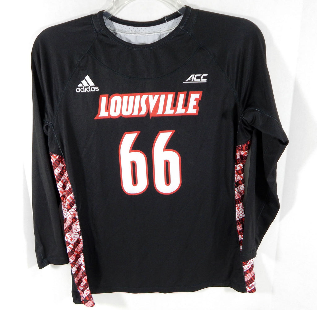 Womens Uni of Louisville Cardinals #66 Game Used LS Black Jersey Lacrosse XL 692 Pic2