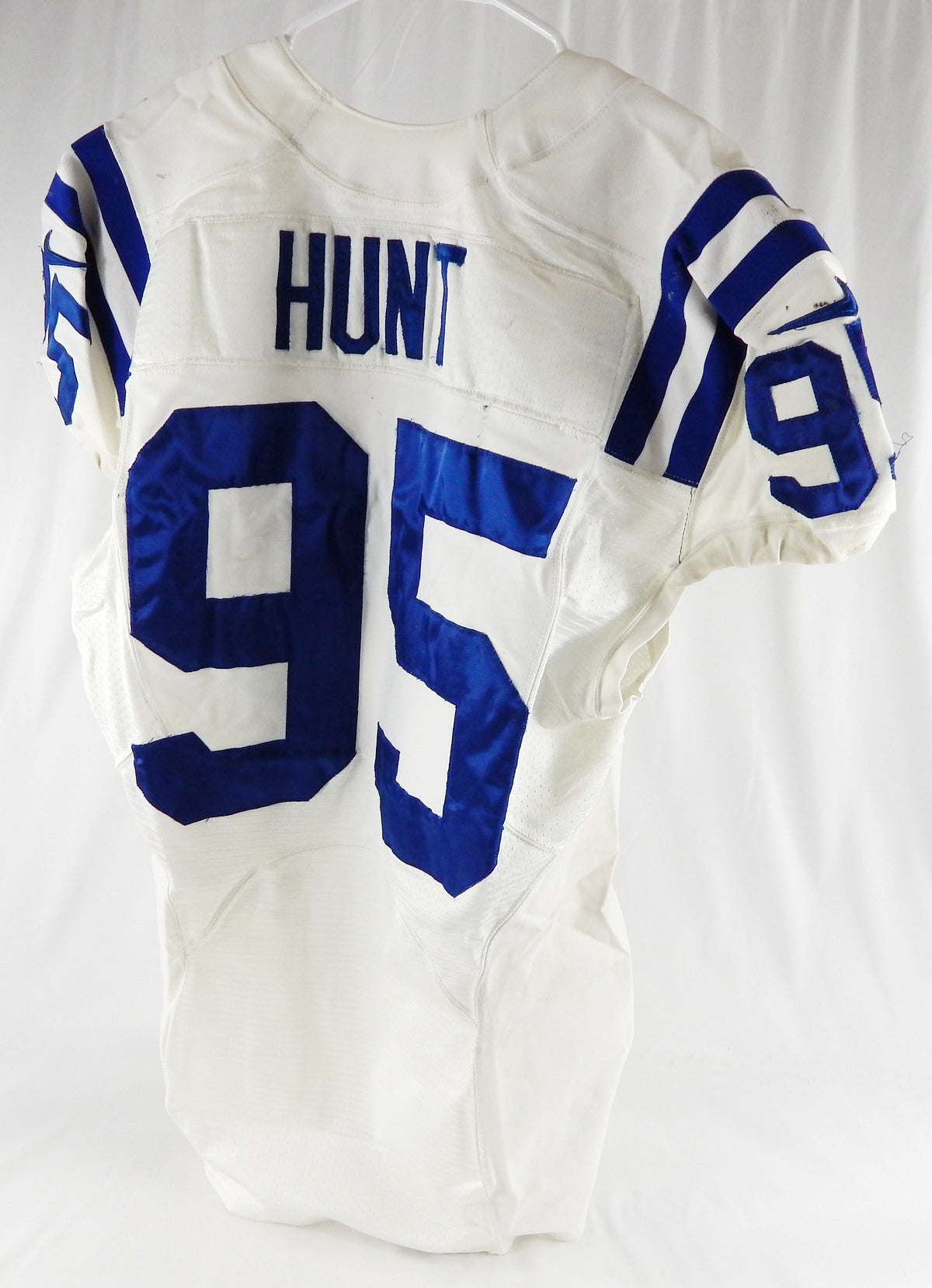 2012 Indianapolis Colts Phillip Hunt #95 Game Issued Pos Used White Jersey 46 2 Pic2