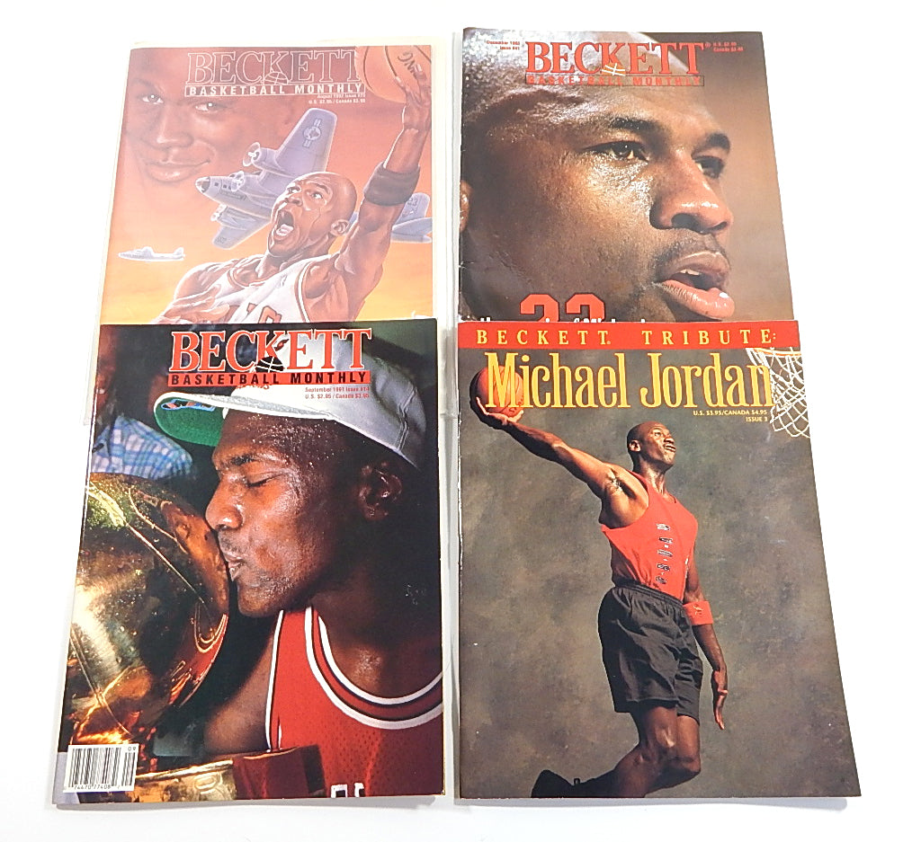 Lot of (7) Michael Jordan Beckett Magazines & 1993 Topps Beam Team Promo Sheets Pic2