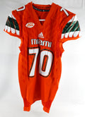 2016 Miami Hurricanes #70 Game Used Orange Jersey Football NP R XL 187