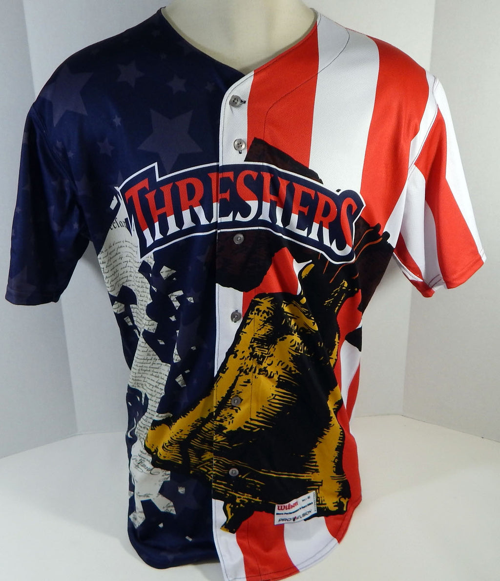 2018 Clearwater Threshers #31 Game Used Navy Jersey Independence Day 3 Pic2