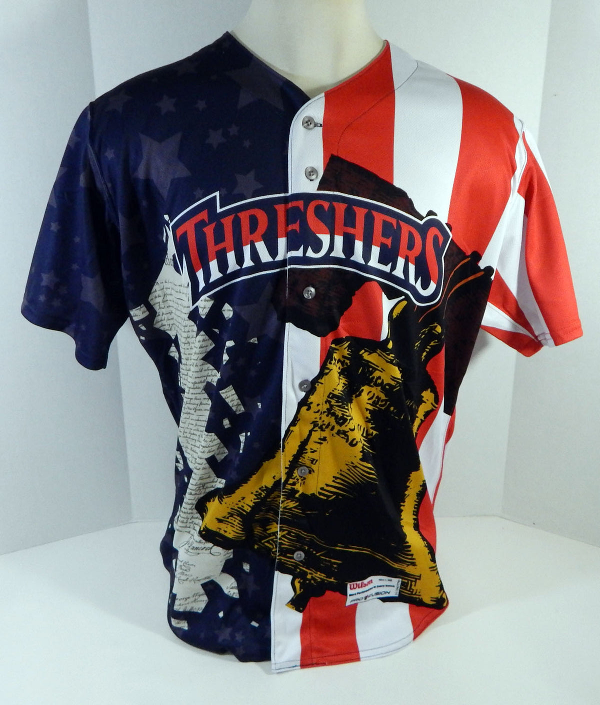 2018 Clearwater Threshers Edgar Cabral #30 Game Used Navy Jersey Independence Day Night July 2nd & 3rd 48 DP13174 Pic2