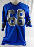 1976-79 Detroit Lions #68 Game Used Blue Jersey Name Plate Rem 50 119