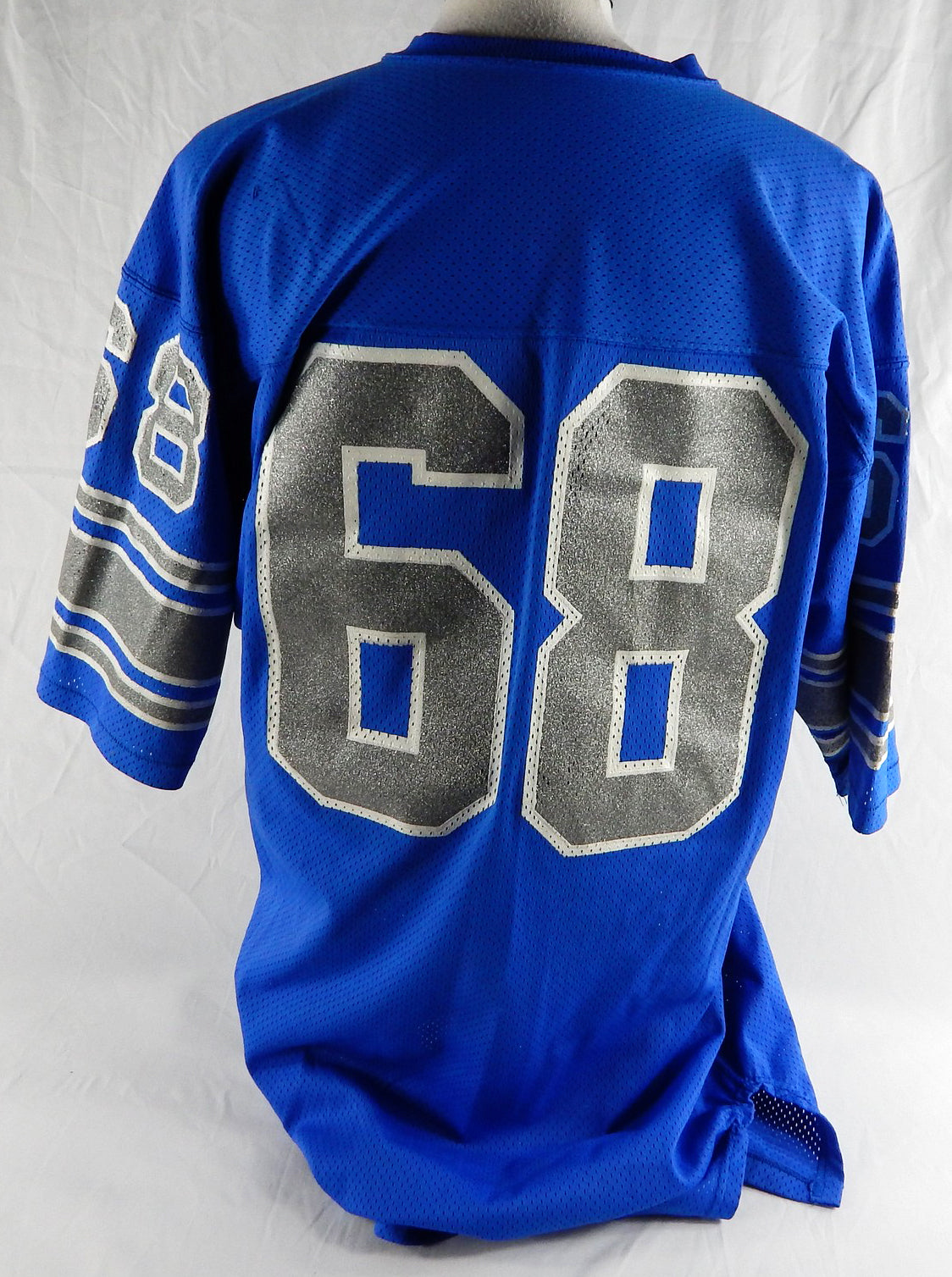 1976-79 Detroit Lions #68 Game Used Blue Jersey Name Plate Rem 50 119 Pic2