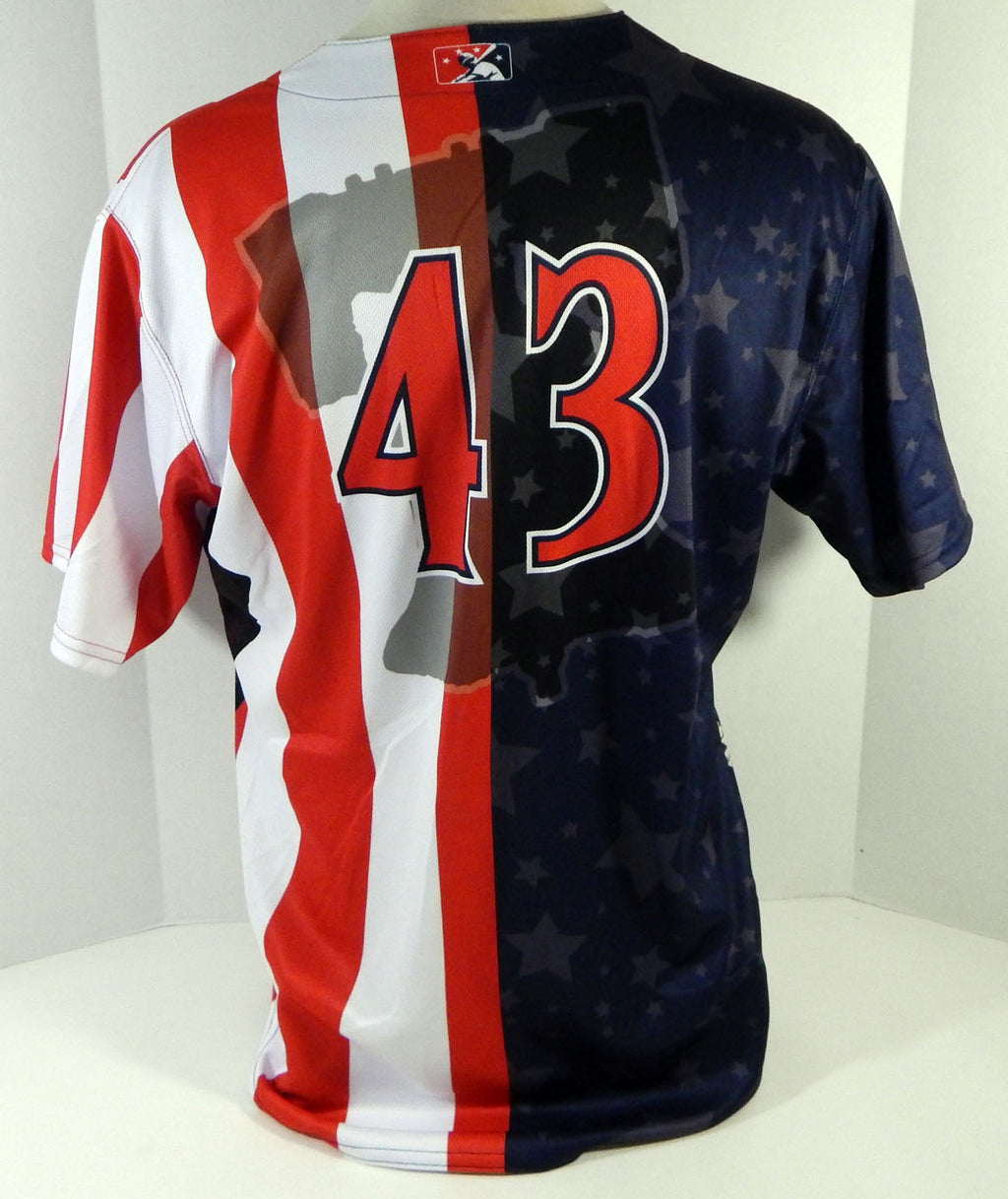 2018 Clearwater Threshers #43 Game Used Navy Jersey Independence July 2nd 3rd 5