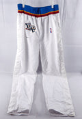 1997-98 Detroit Pistons Game Issued White Warm Up Pants L 519