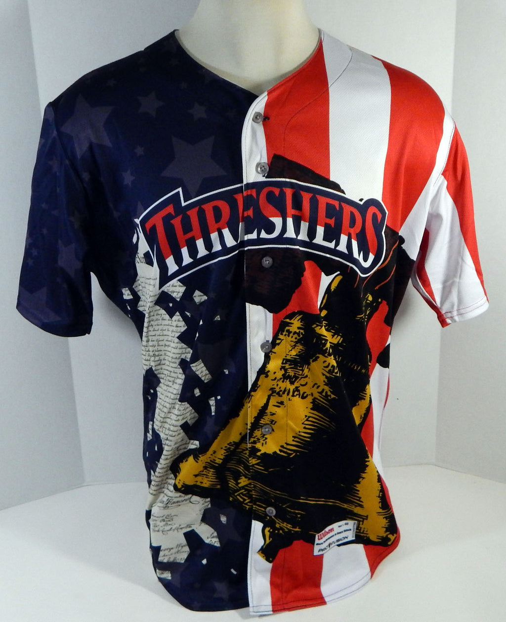 2018 Clearwater Threshers Raul Rivas #13 Game Used Navy Jersey Independence 3 7 Pic2