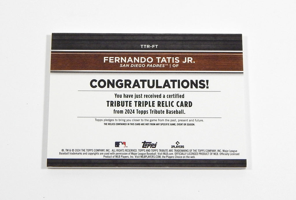 2024 Topps Tribute Relics Fernando Tatis Jr. #TTR-FT Triple GU Jersey #'d /150 Pic2