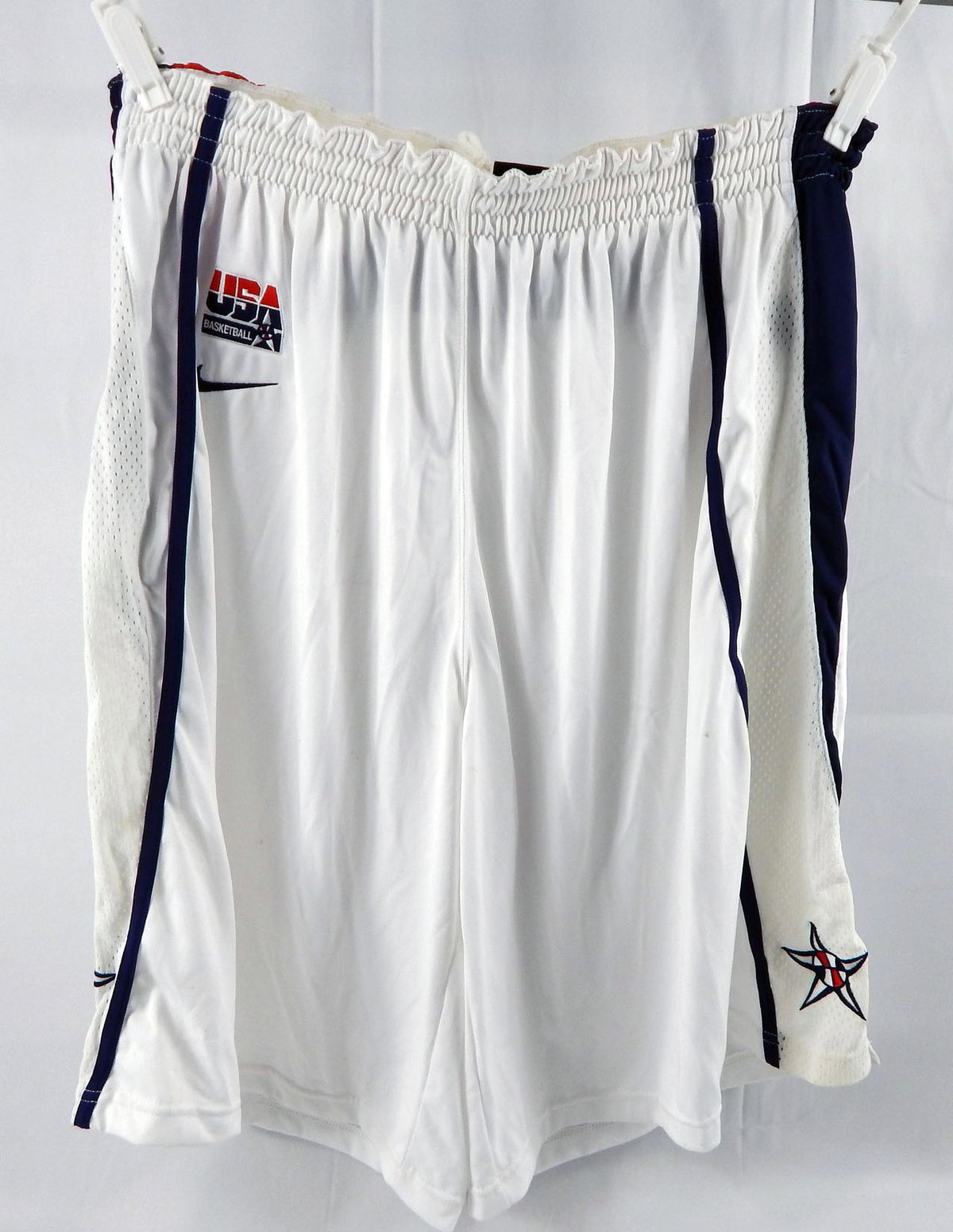 2006-07 Team USA Basketball Game Issued White Shorts L 46 524