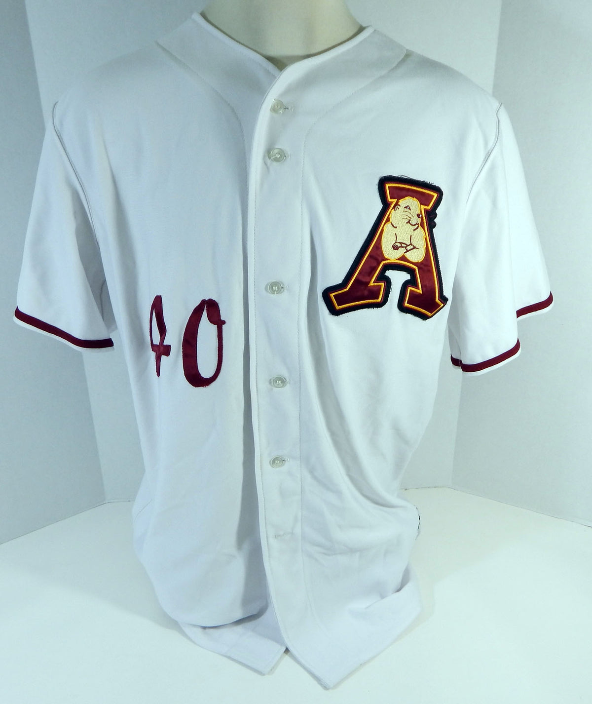 Armadillos #40 Game Used White Jersey 50 DP11524