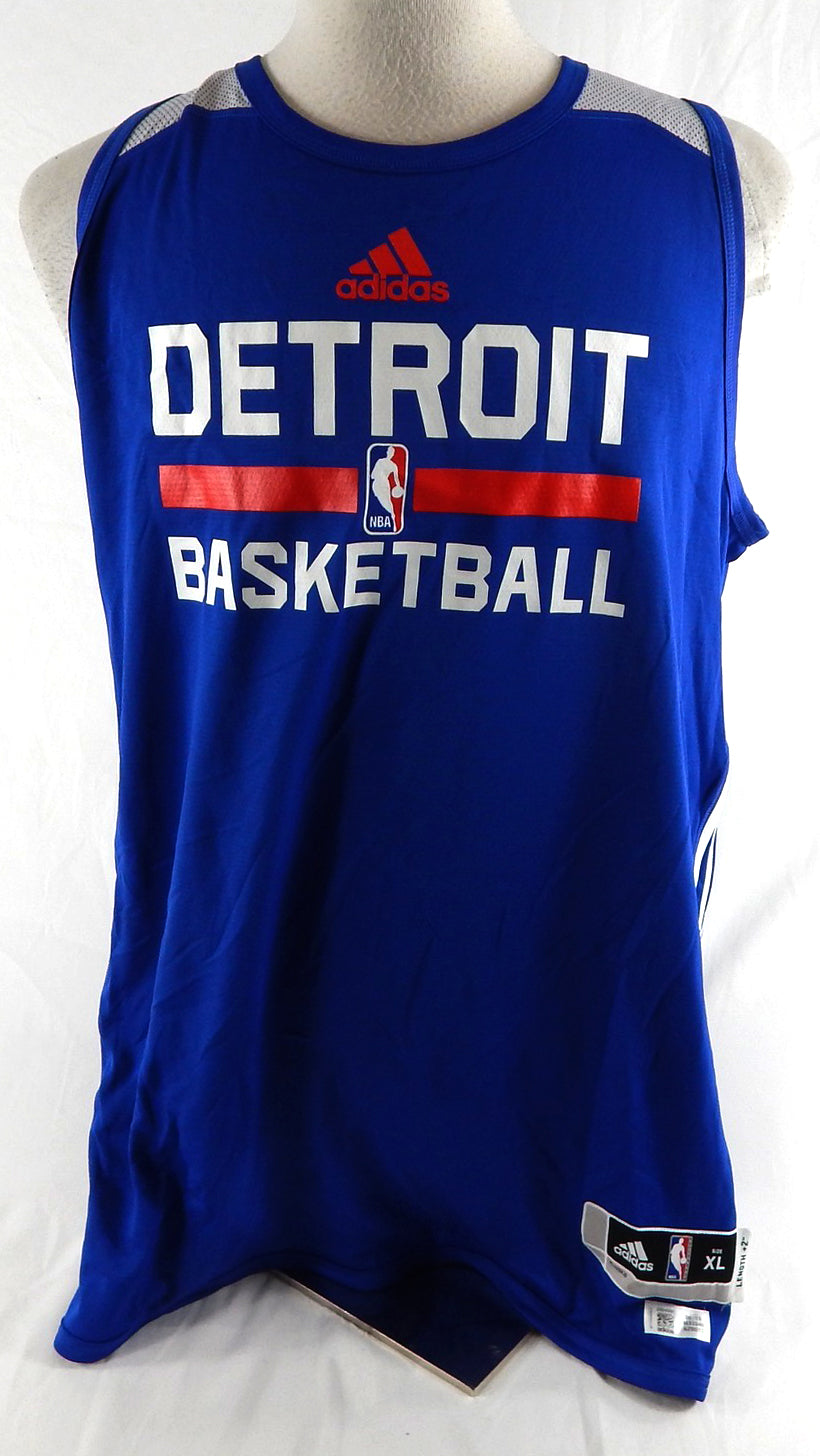 2015-16 Detroit Pistons Game Issued Blue Practice Jersey XL 755