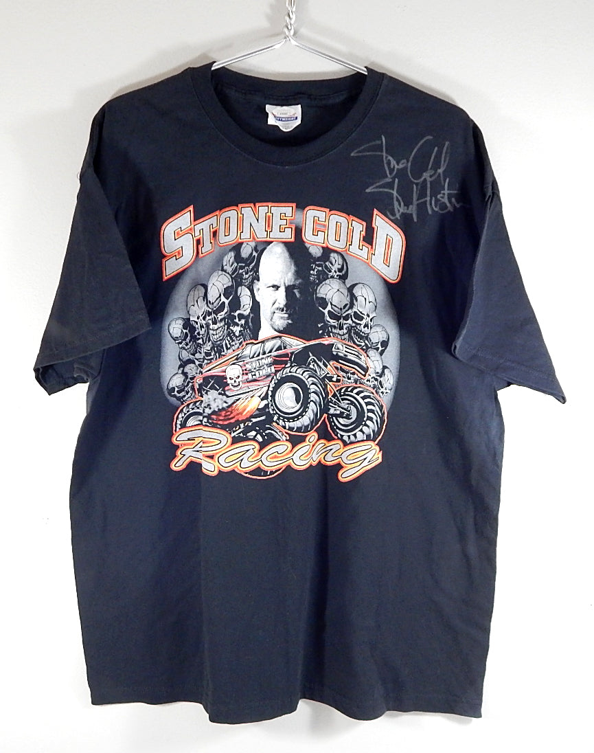 Stone Cold Steve Austin Signed Stone Cold Racing T-Shirt Size XL JSA COA Auto