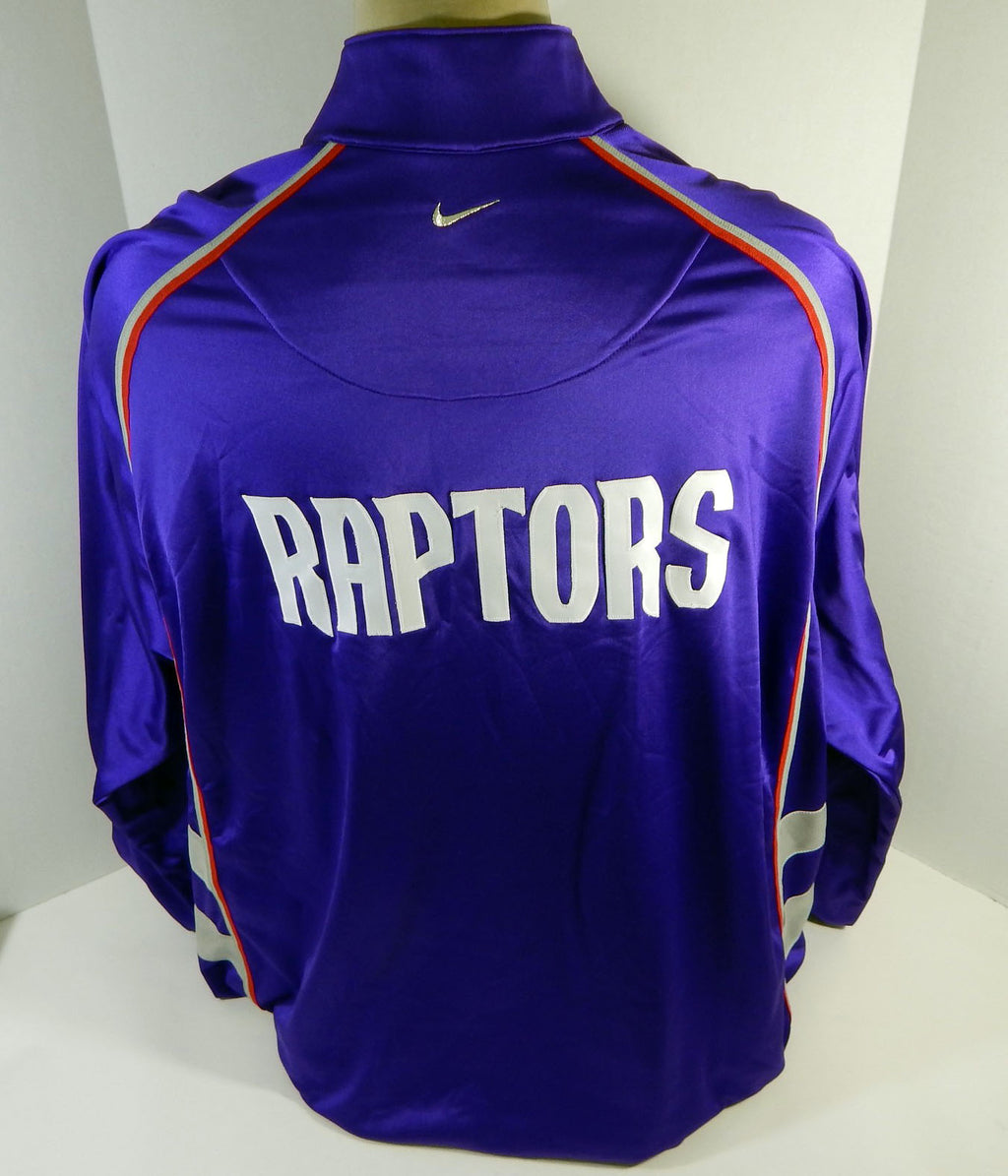 2003-04 Toronto Raptors Game Issued Purple White Jacket 3XL DP16276